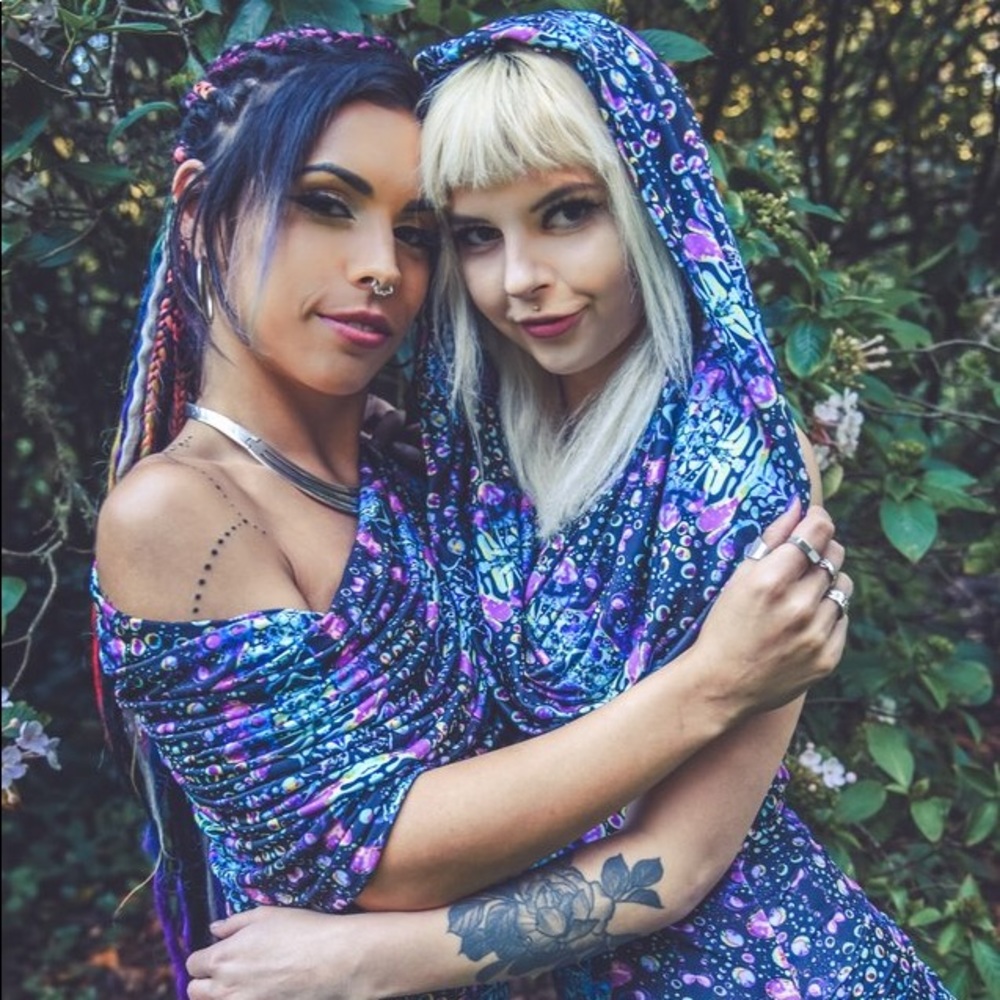 Cyan Liquid Light Huntress Cinch Dress